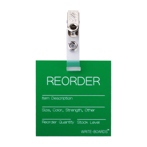 Reorder Inventory Point Write-Boards™ Green / White - 3" x 3" (Pack of 6)