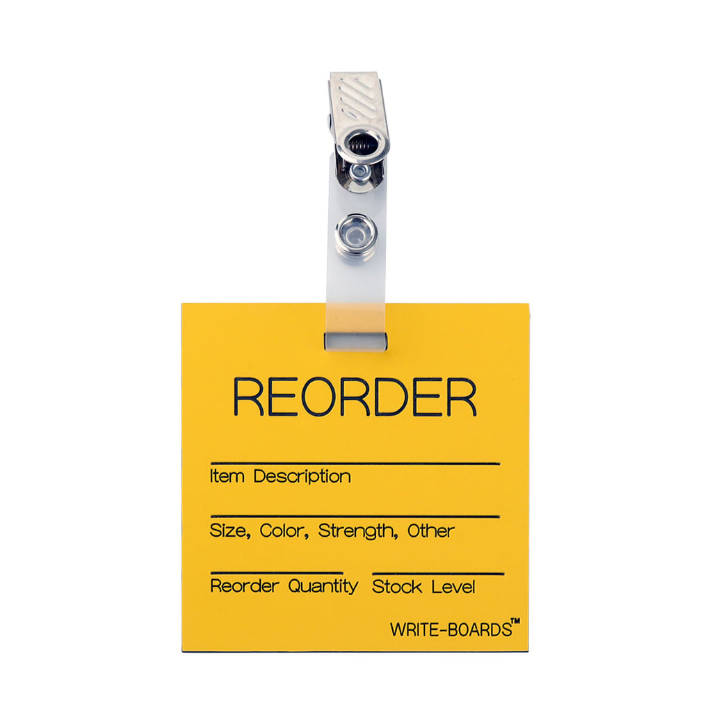 Reorder Inventory Point Write-Boards™ Yellow / Black - 3" x 3" (Pack of 6)
