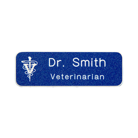 Engraved Veterinary Symbol Name Badge