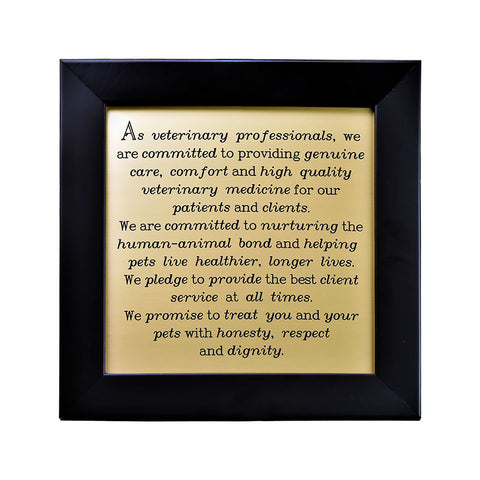 "As Veterinary Professionals..." Engraved Plaque